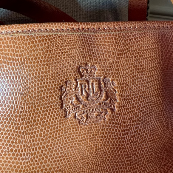 PRICE DROP*Make offer* LAUREN Ralph Lauren Orange Snake Skin Pattern Purse - Picture 14 of 16